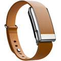 WHOOP 5.0 Leather Band — Polished Silver (MG) - 棕色