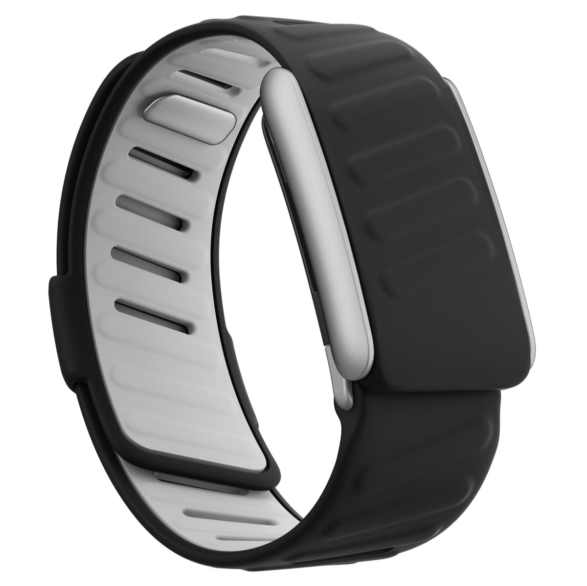 WHOOP 5.0 Silicone Band — Matte Silver - 黑浅灰