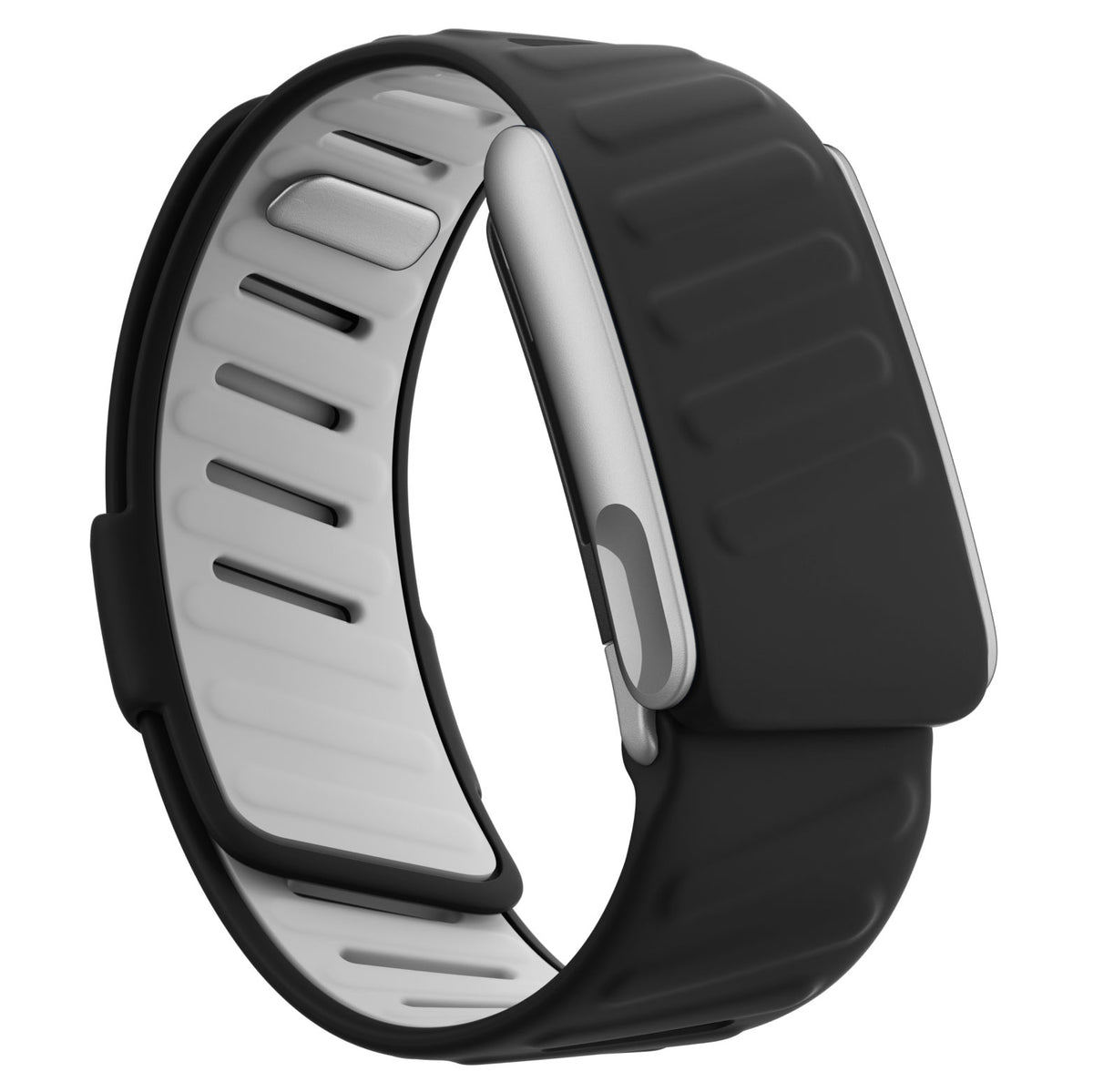 WHOOP 5.0 Silicone Band — Matte Silver (MG) - 黑浅灰