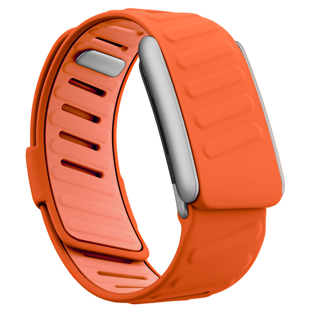WHOOP 5.0 Silicone Band — Matte Silver - 橙色
