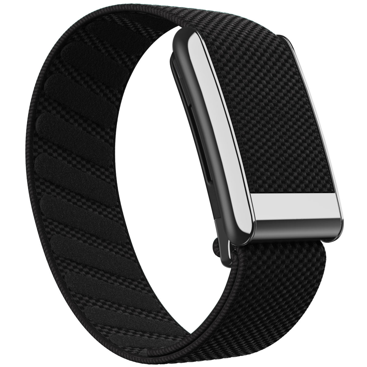 WHOOP 5.0 Standard Woven Band — Titanium Silver - 全黑