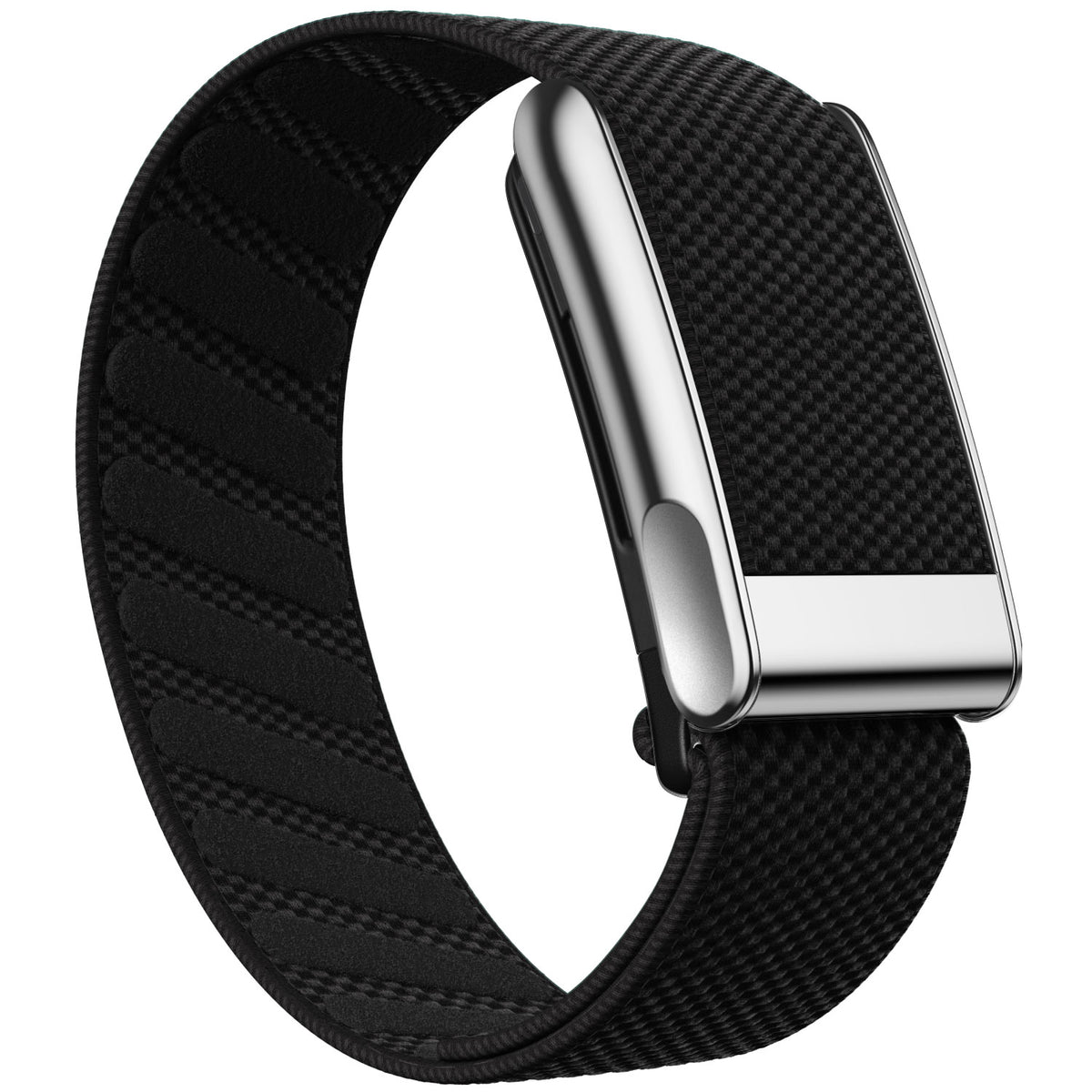 WHOOP 5.0 Standard Woven Band — Titanium Silver (MG) - 全黑