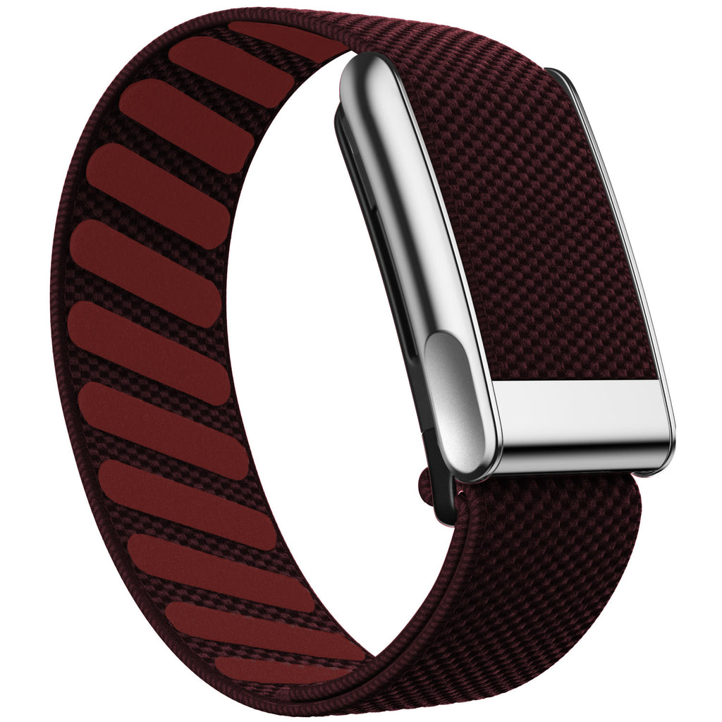WHOOP 5.0 Standard Woven Band — Titanium Silver (MG) - 铁锈红
