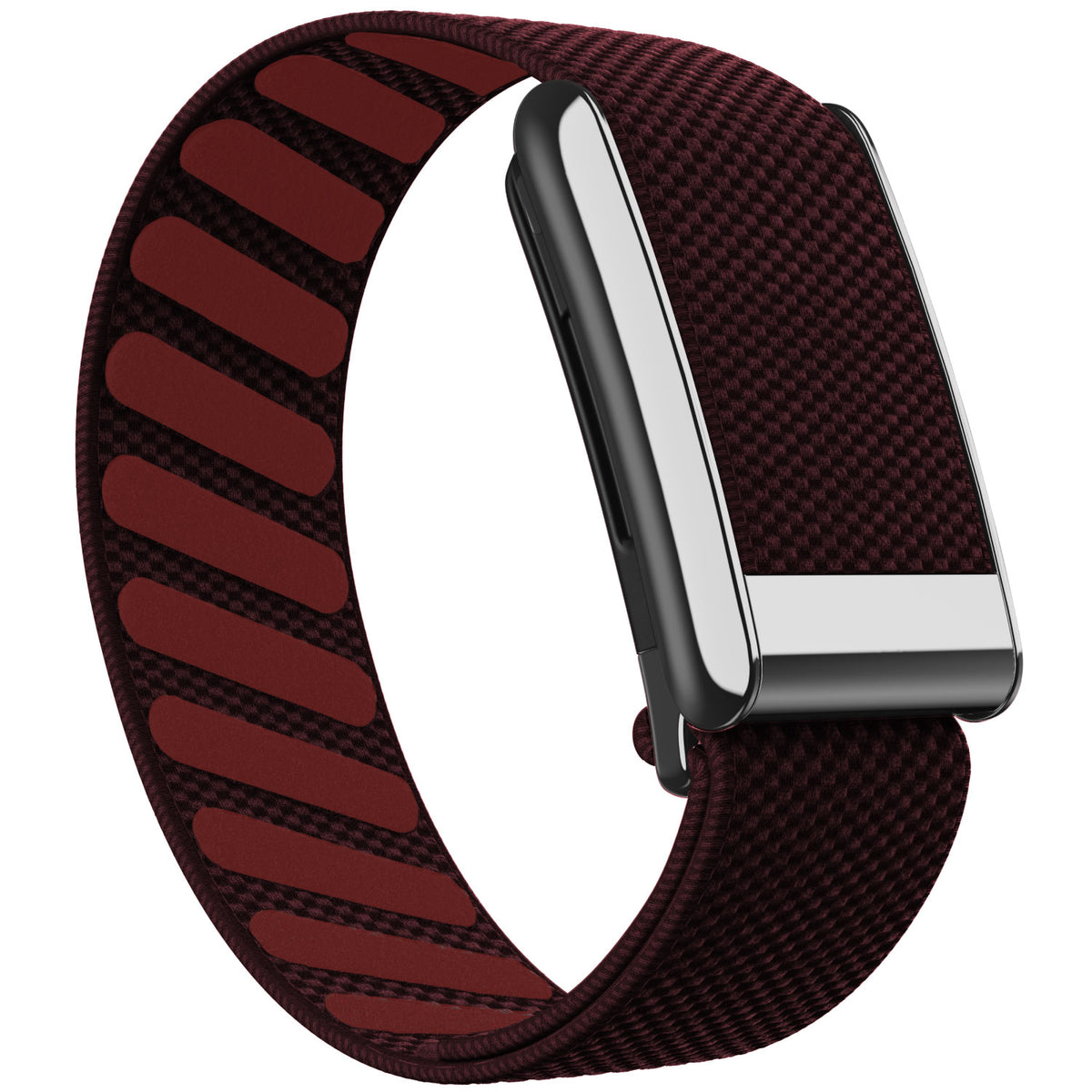 WHOOP 5.0 Standard Woven Band — Titanium Silver - 铁锈红