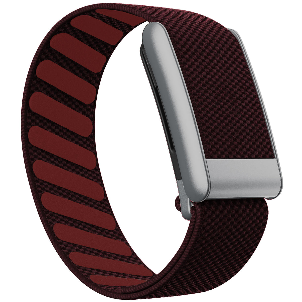 WHOOP 5.0 Standard Woven Band — Matte Silver - 铁锈红