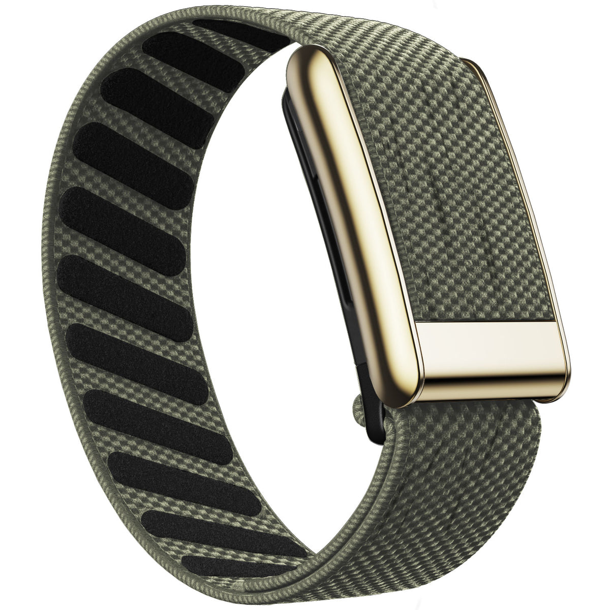 WHOOP 5.0 Standard Woven Band — Titanium Gold - 灰绿