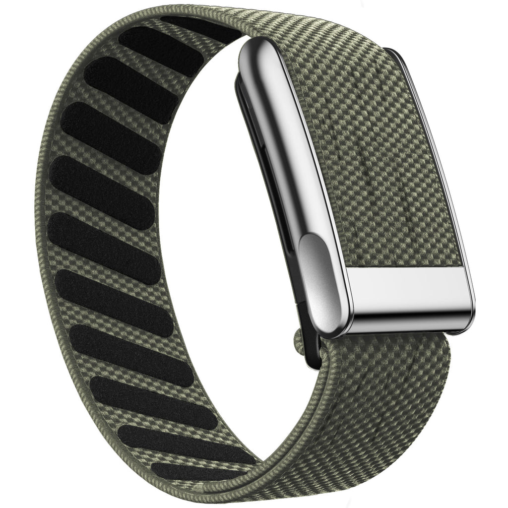 WHOOP 5.0 Standard Woven Band — Titanium Silver (MG) - 灰绿