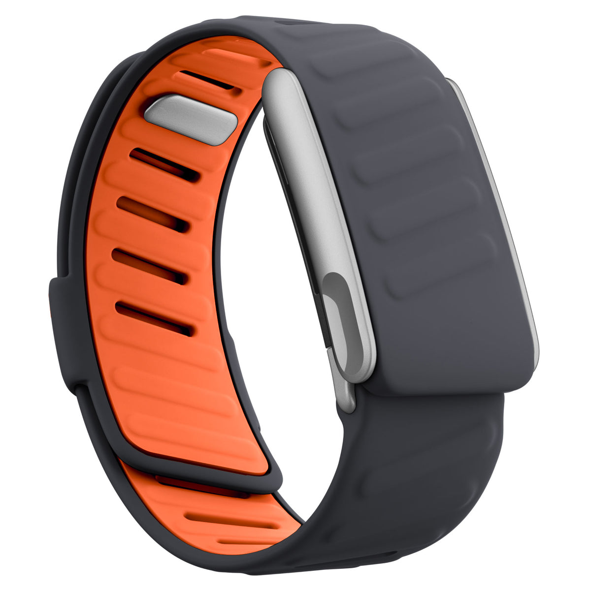 WHOOP 5.0 Silicone Band — Matte Silver (MG) - 深灰橙