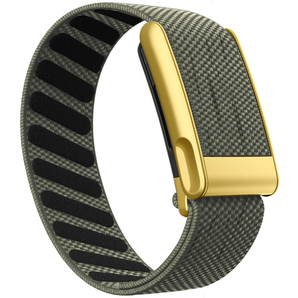 WHOOP 5.0 Standard Woven Band — Matte Gold (MG) - 灰绿