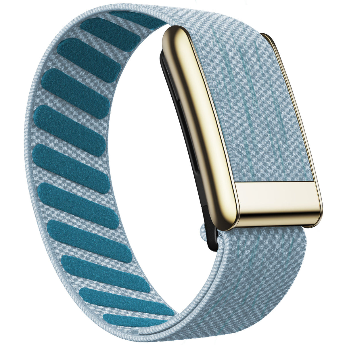 WHOOP 5.0 Standard Woven Band — Titanium Gold - 钻石蓝