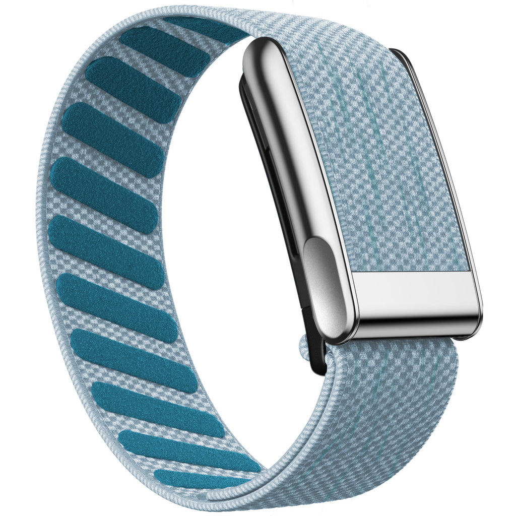 WHOOP 5.0 Standard Woven Band — Titanium Silver (MG) - 钻石蓝