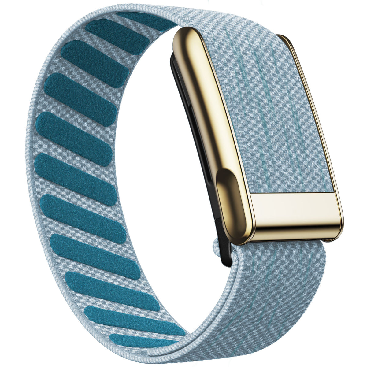 WHOOP 5.0 Standard Woven Band — Titanium Gold (MG) - 钻石蓝