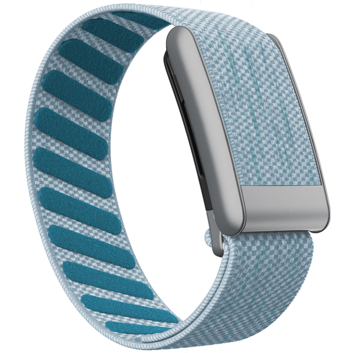 WHOOP 5.0 Standard Woven Band — Matte Silver - 钻石蓝