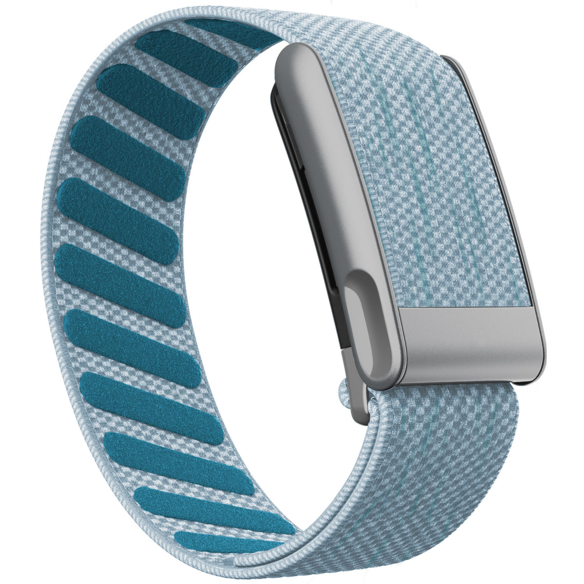 WHOOP 5.0 Standard Woven Band — Matte Silver (MG) - 钻石蓝