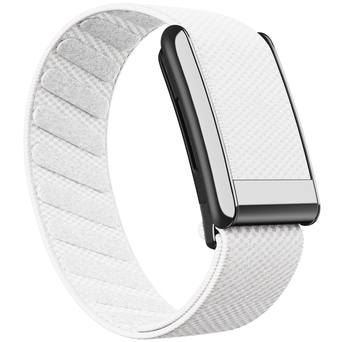 WHOOP 5.0 Standard Woven Band — Titanium Silver - 白色