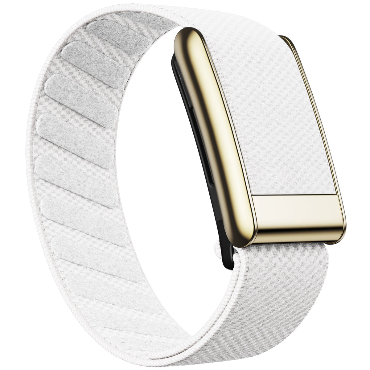 WHOOP 5.0 Standard Woven Band — Titanium Gold - 白色