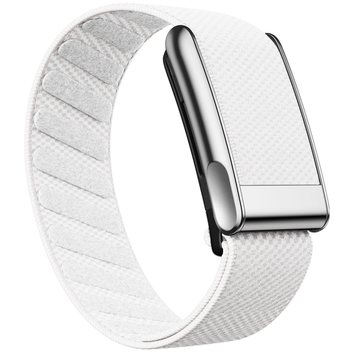 WHOOP 5.0 Standard Woven Band — Titanium Silver (MG) - 白色