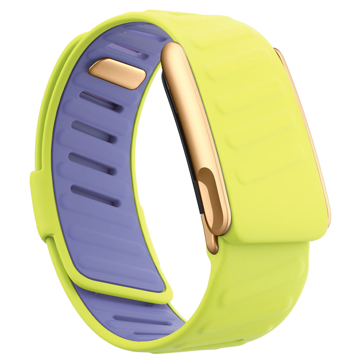 WHOOP 5.0 Silicone Band — Matte Rose Gold (MG) - 黄色+紫色