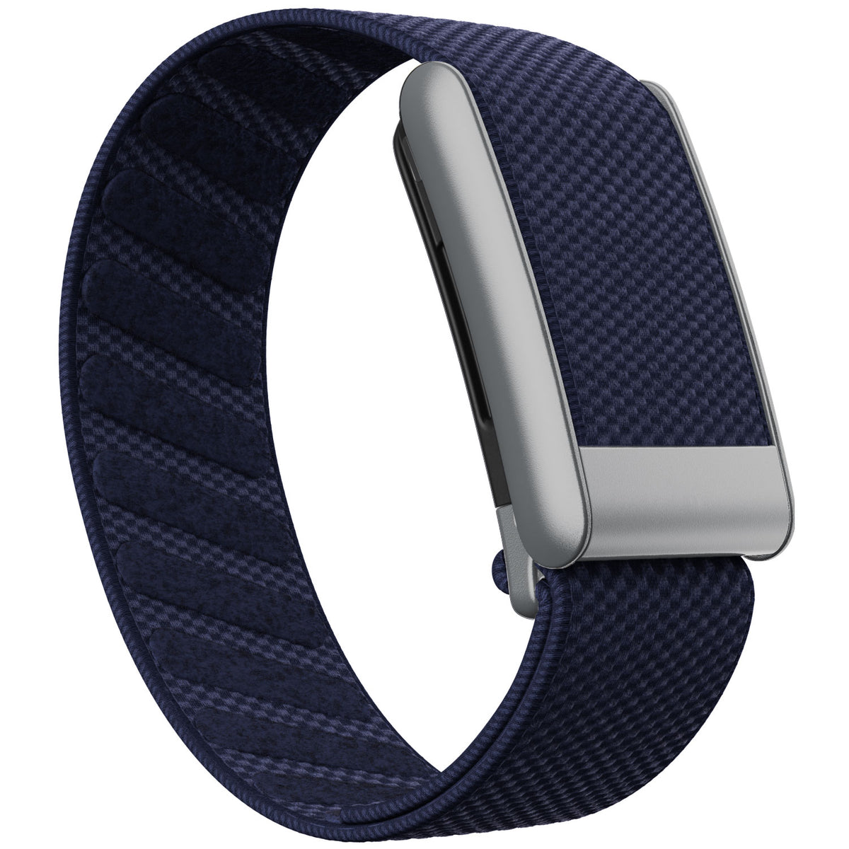 WHOOP 5.0 Standard Woven Band — Matte Silver - 午夜蓝