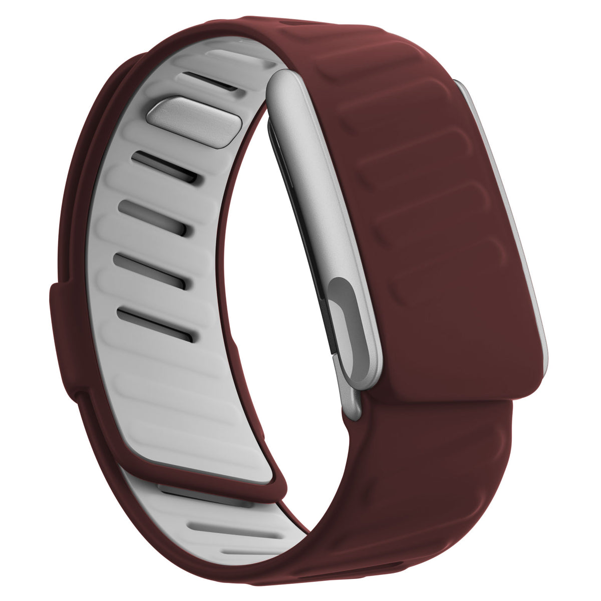 WHOOP 5.0 Silicone Band — Matte Silver (MG) - SKU-12红色+白色