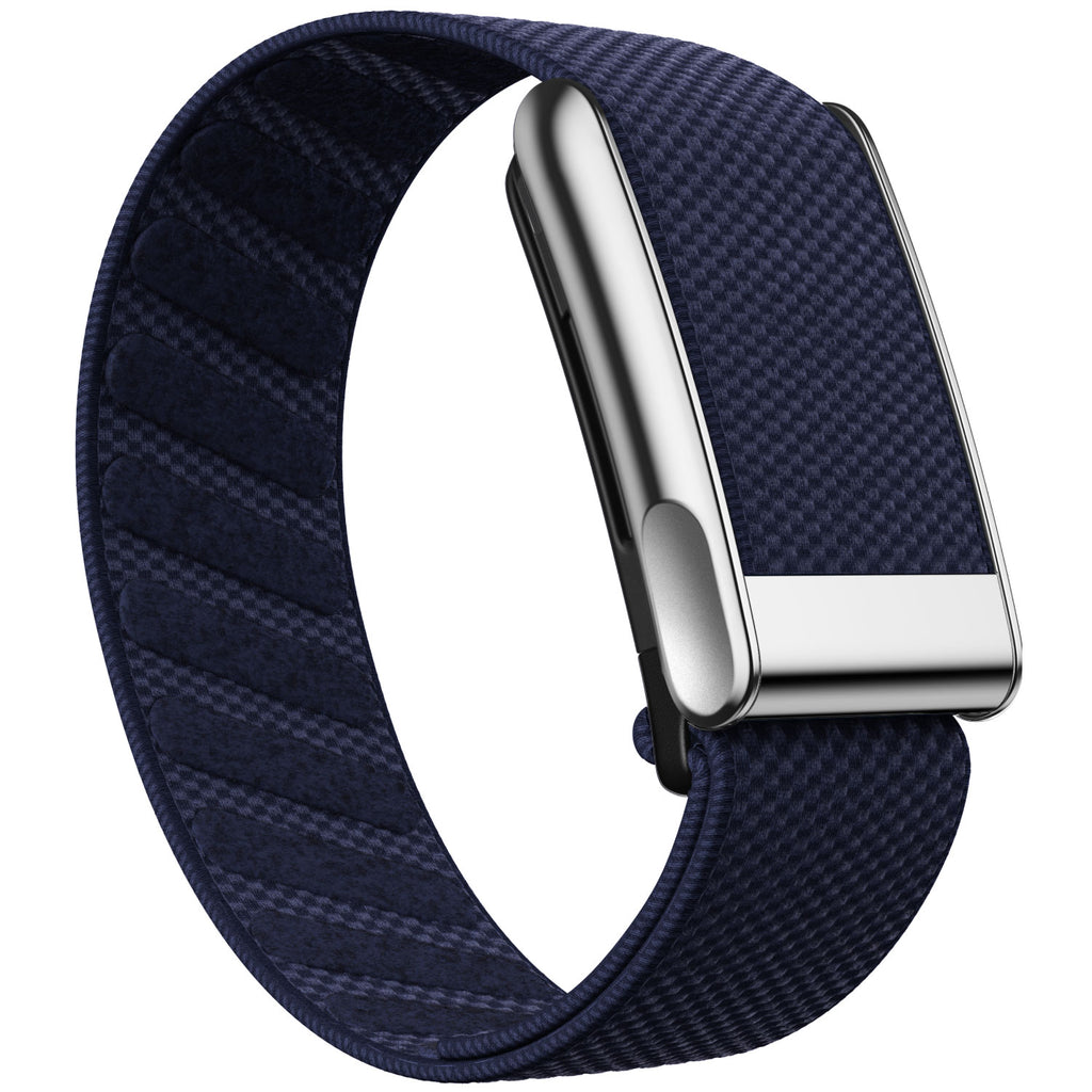 WHOOP 5.0 Standard Woven Band — Titanium Silver (MG) - 午夜蓝