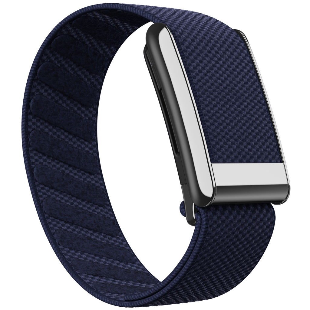 WHOOP 5.0 Standard Woven Band — Titanium Silver - 午夜蓝