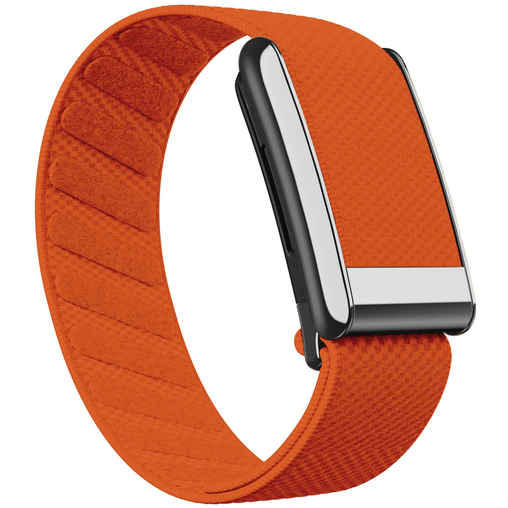 WHOOP 5.0 Standard Woven Band — Titanium Silver - 橙色