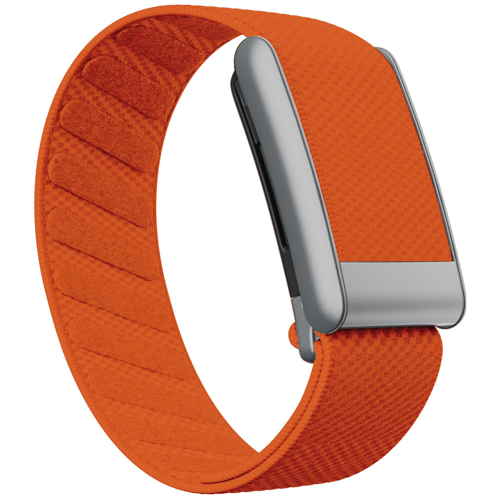 WHOOP 5.0 Standard Woven Band — Matte Silver - 橙色