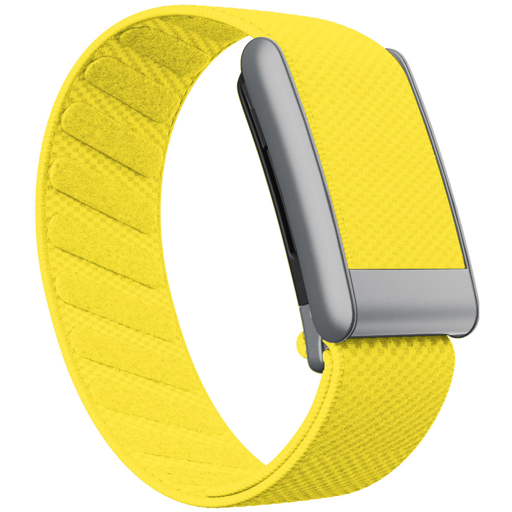 WHOOP 5.0 Standard Woven Band — Matte Silver - 黄色