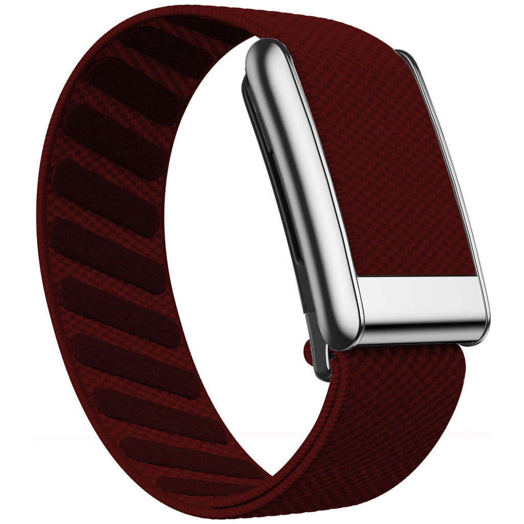 WHOOP 5.0 Standard Woven Band — Titanium Silver - 大红