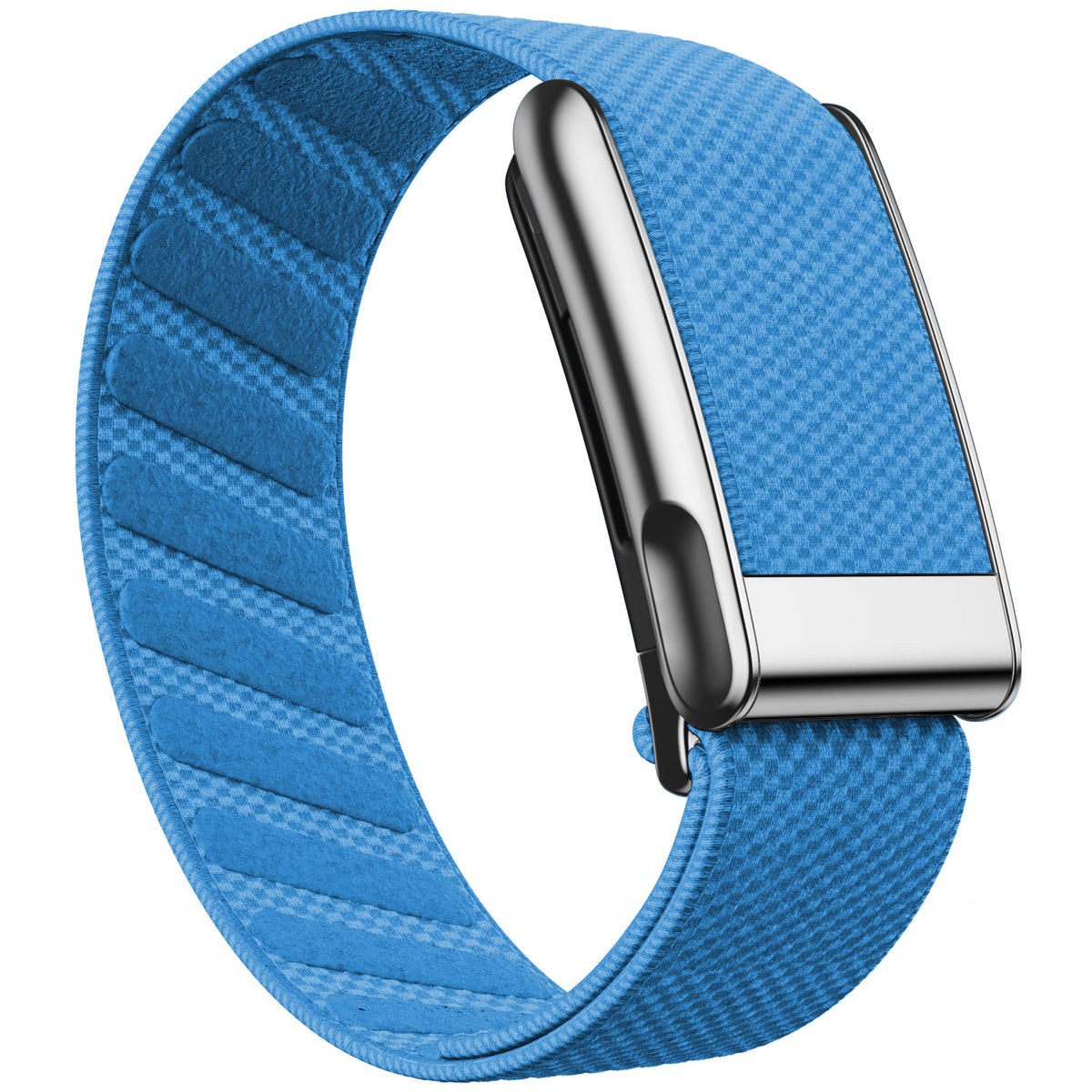 WHOOP 5.0 Standard Woven Band — Titanium Silver (MG) - 浅蓝