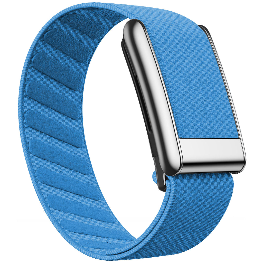 WHOOP 5.0 Standard Woven Band — Titanium Silver - 浅蓝