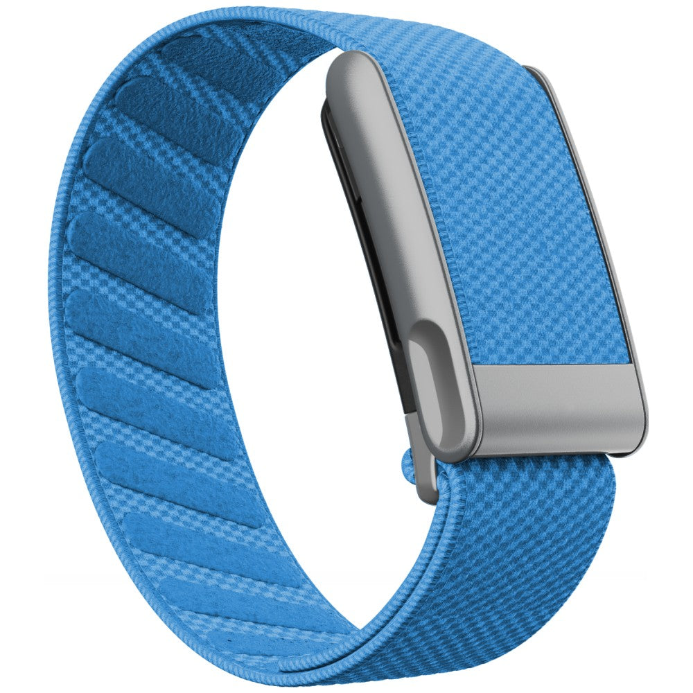 WHOOP 5.0 Standard Woven Band — Matte Silver (MG) - 浅蓝