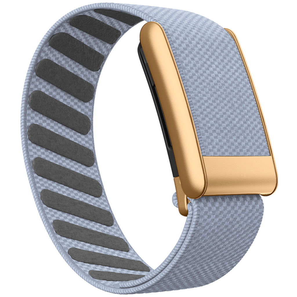 WHOOP 5.0 Standard Woven Band — Matte Rose Gold - 浅灰