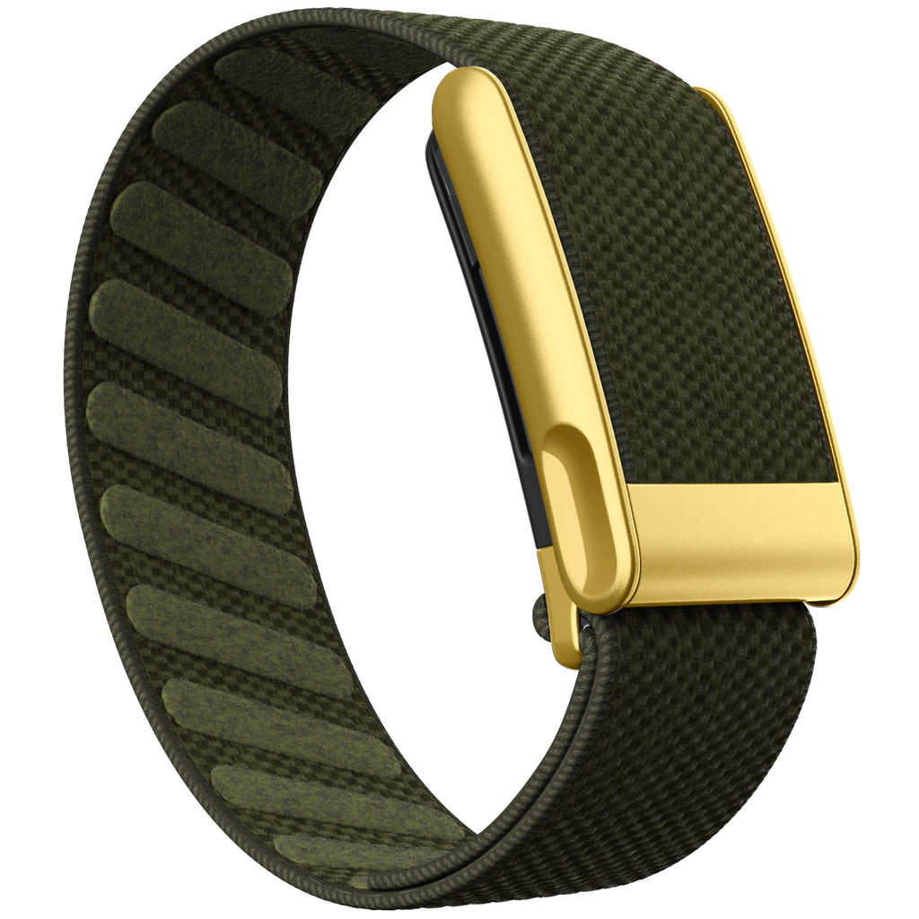WHOOP 5.0 Standard Woven Band — Matte Gold (MG) - 苔绿