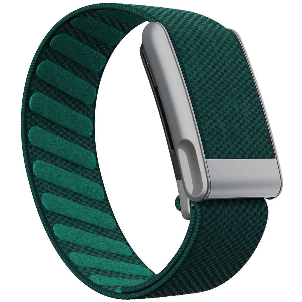 WHOOP 5.0 Standard Woven Band — Matte Silver (MG) - 绿色