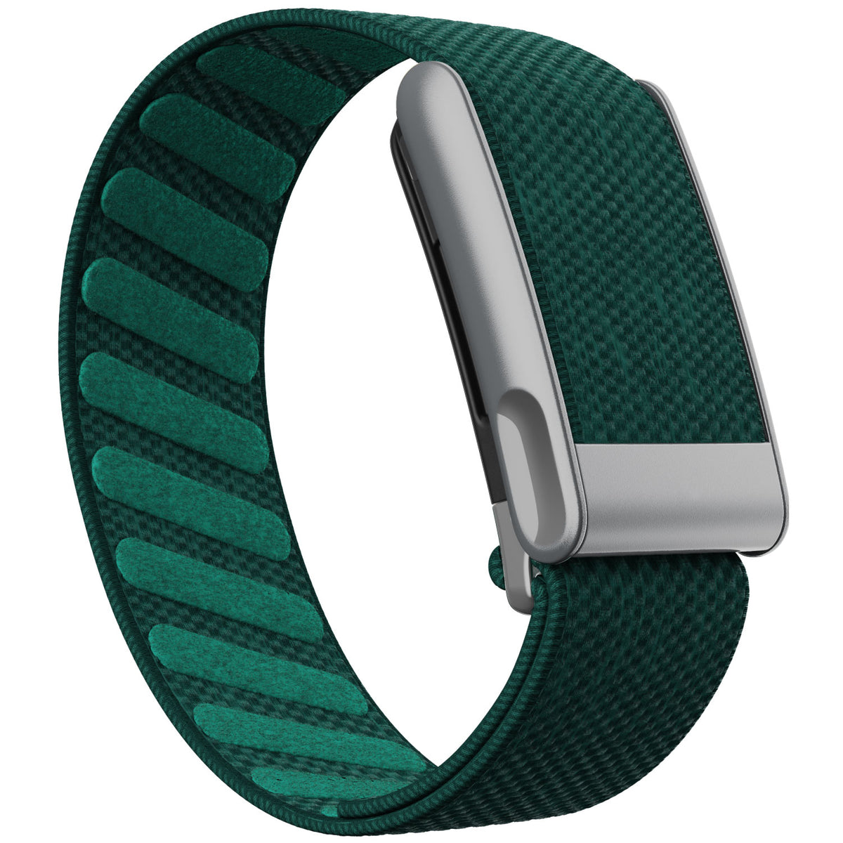 WHOOP 5.0 Standard Woven Band — Matte Silver (MG) - 绿色