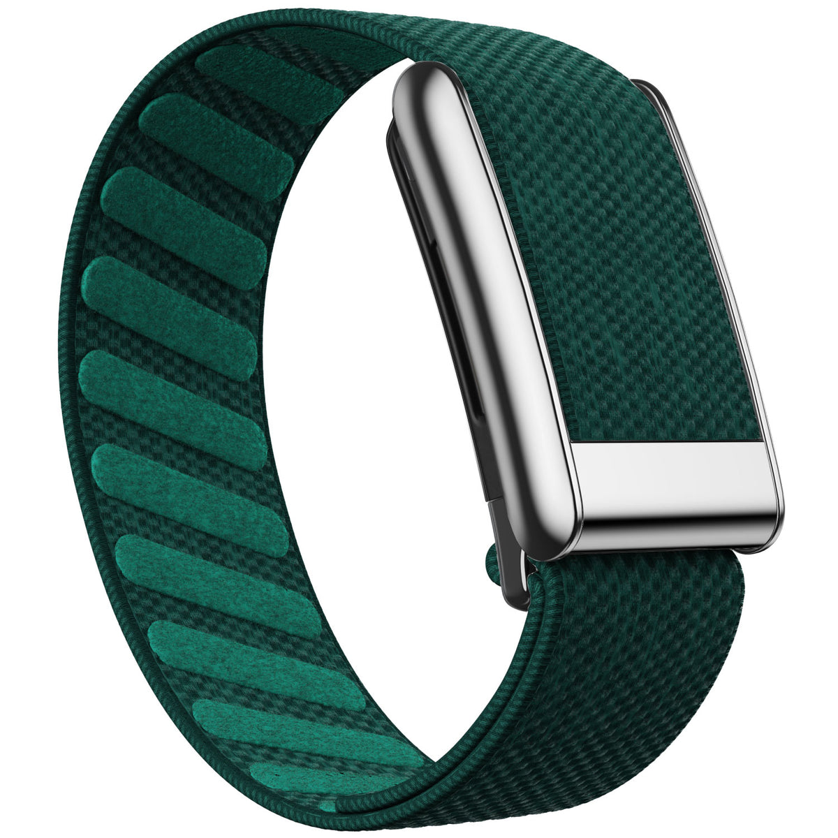 WHOOP 5.0 Standard Woven Band — Titanium Silver - 绿色