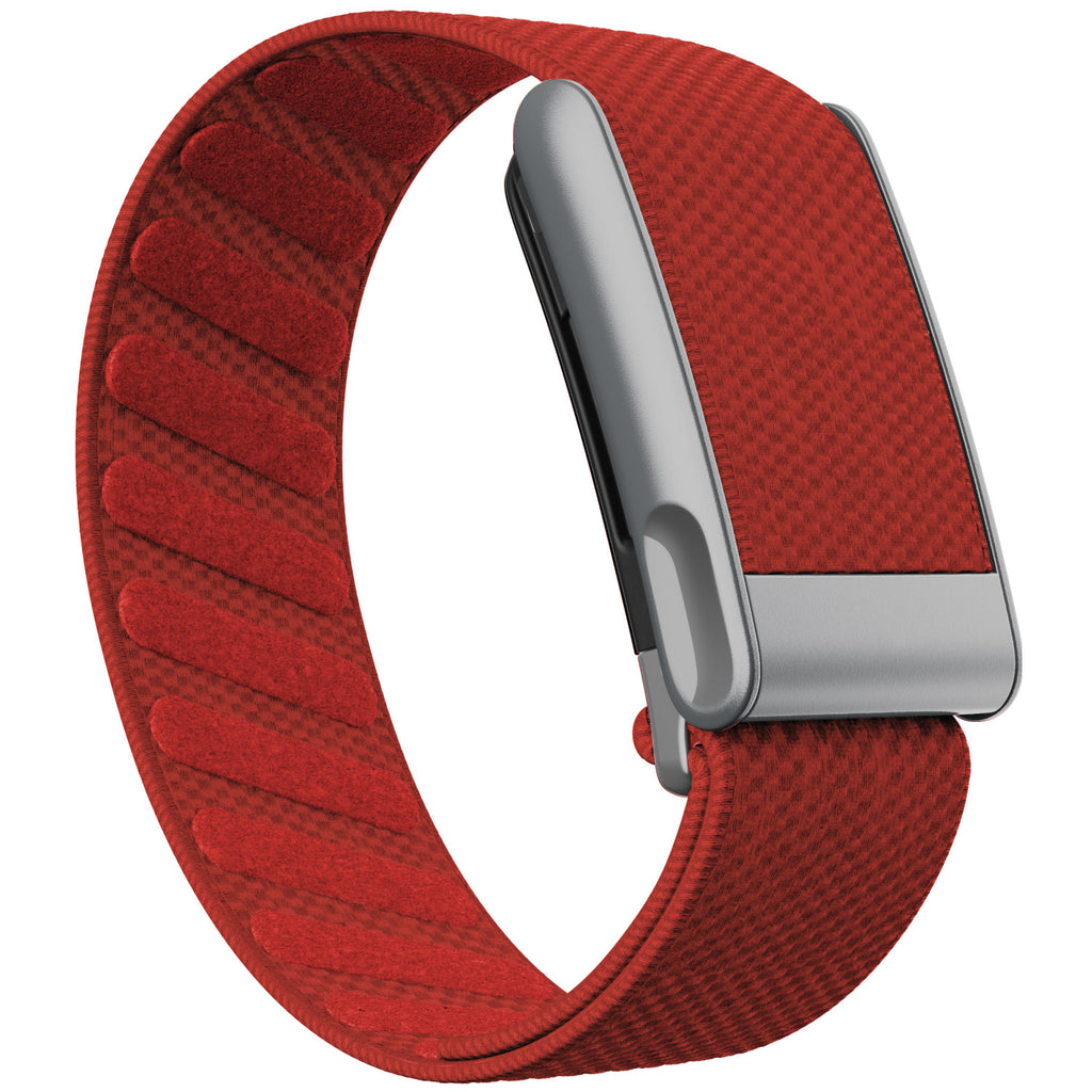 WHOOP 5.0 Standard Woven Band — Matte Silver (MG) - 红色