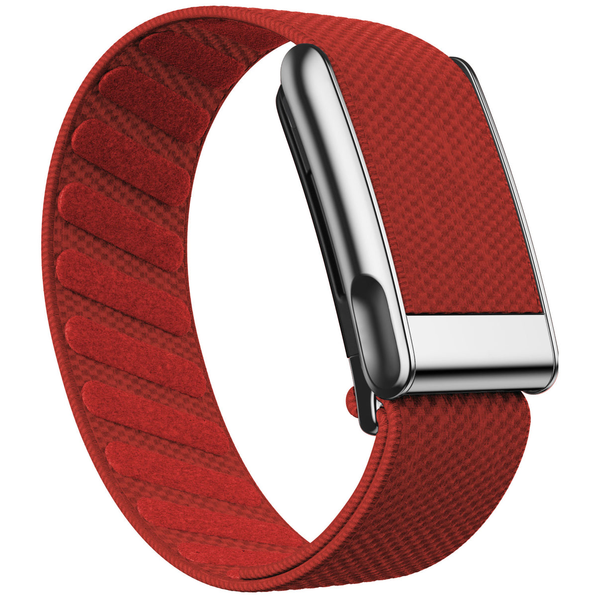 WHOOP 5.0 Standard Woven Band — Titanium Silver (MG) - 红色
