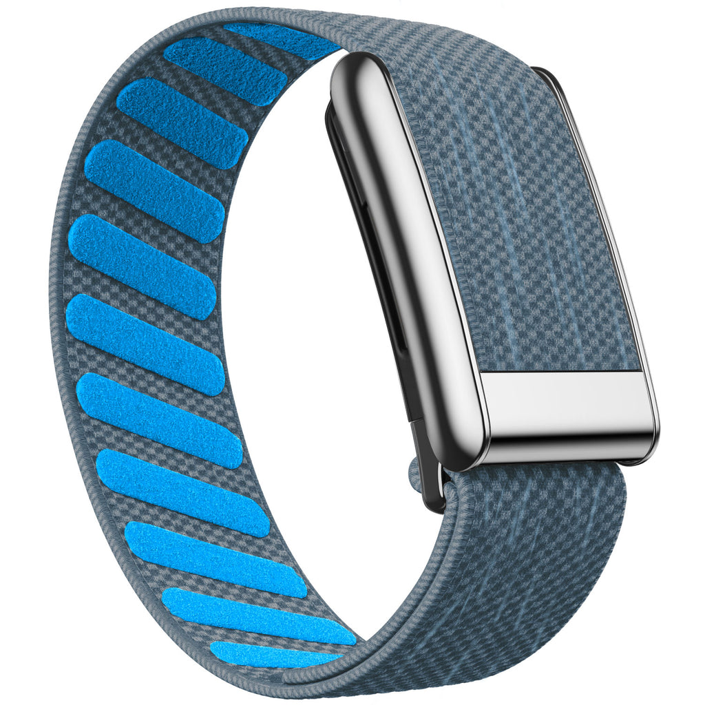 WHOOP 5.0 Standard Woven Band — Titanium Silver - 苔蓝