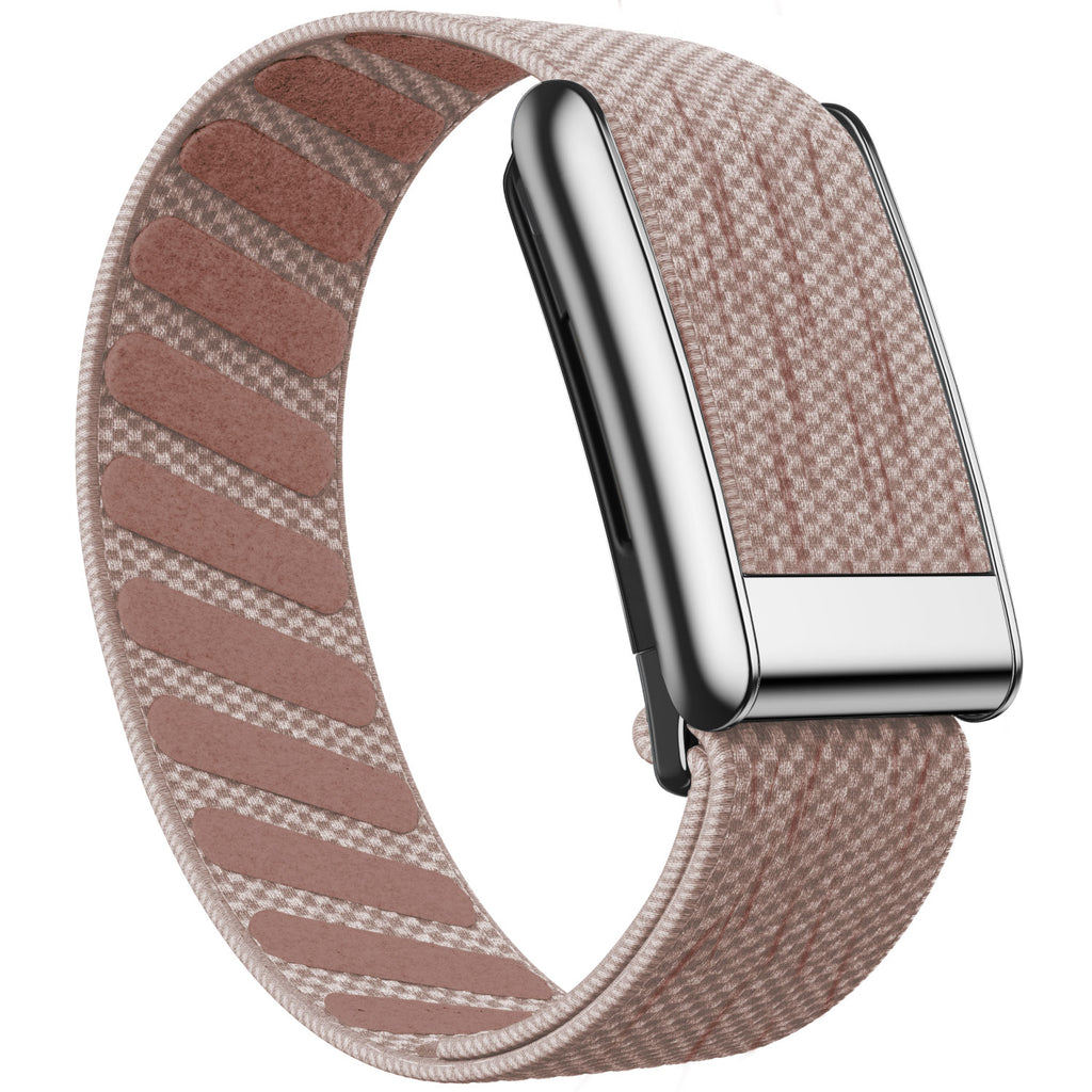 WHOOP 5.0 Standard Woven Band — Titanium Silver - 琥珀粉