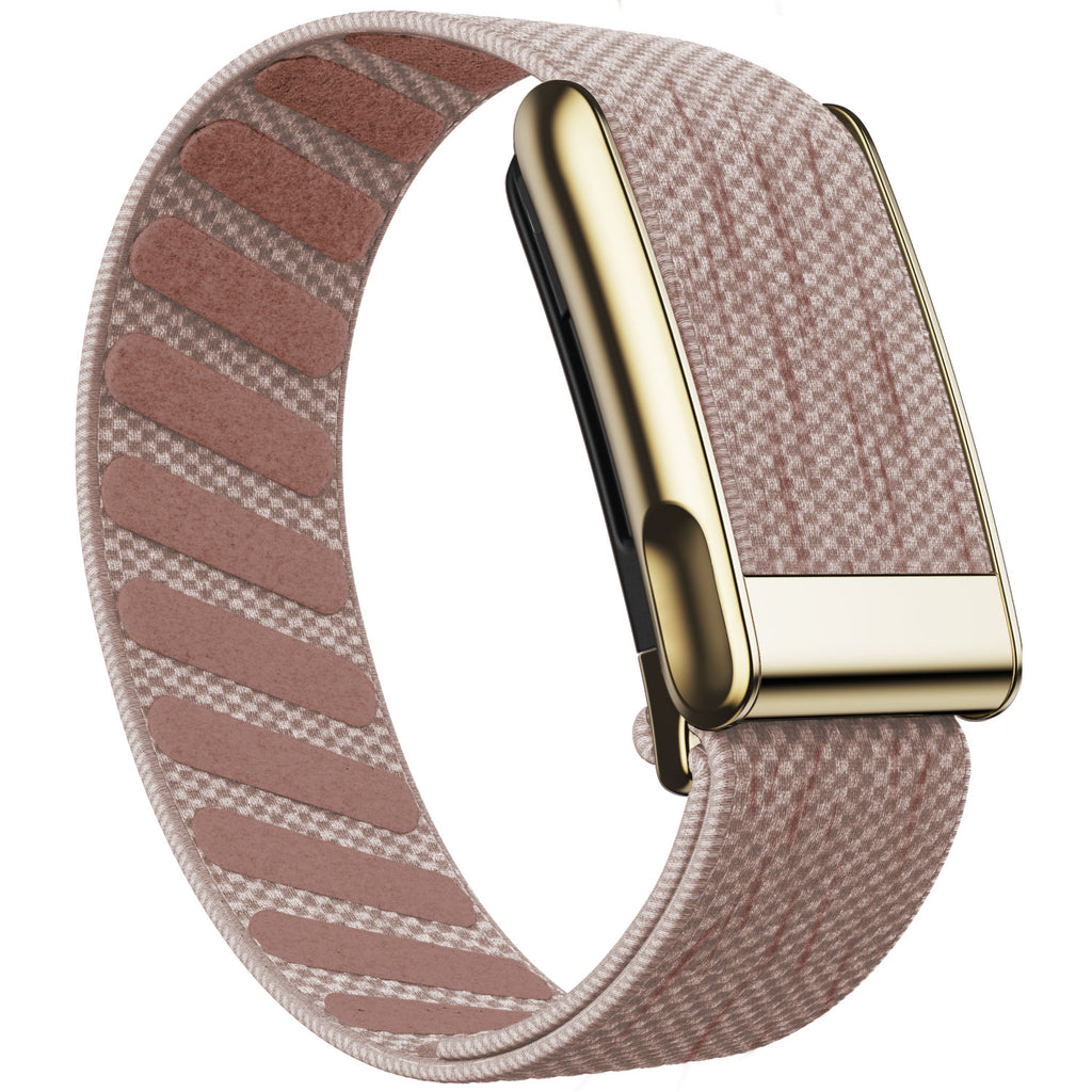 WHOOP 5.0 Standard Woven Band — Titanium Gold (MG) - 琥珀粉