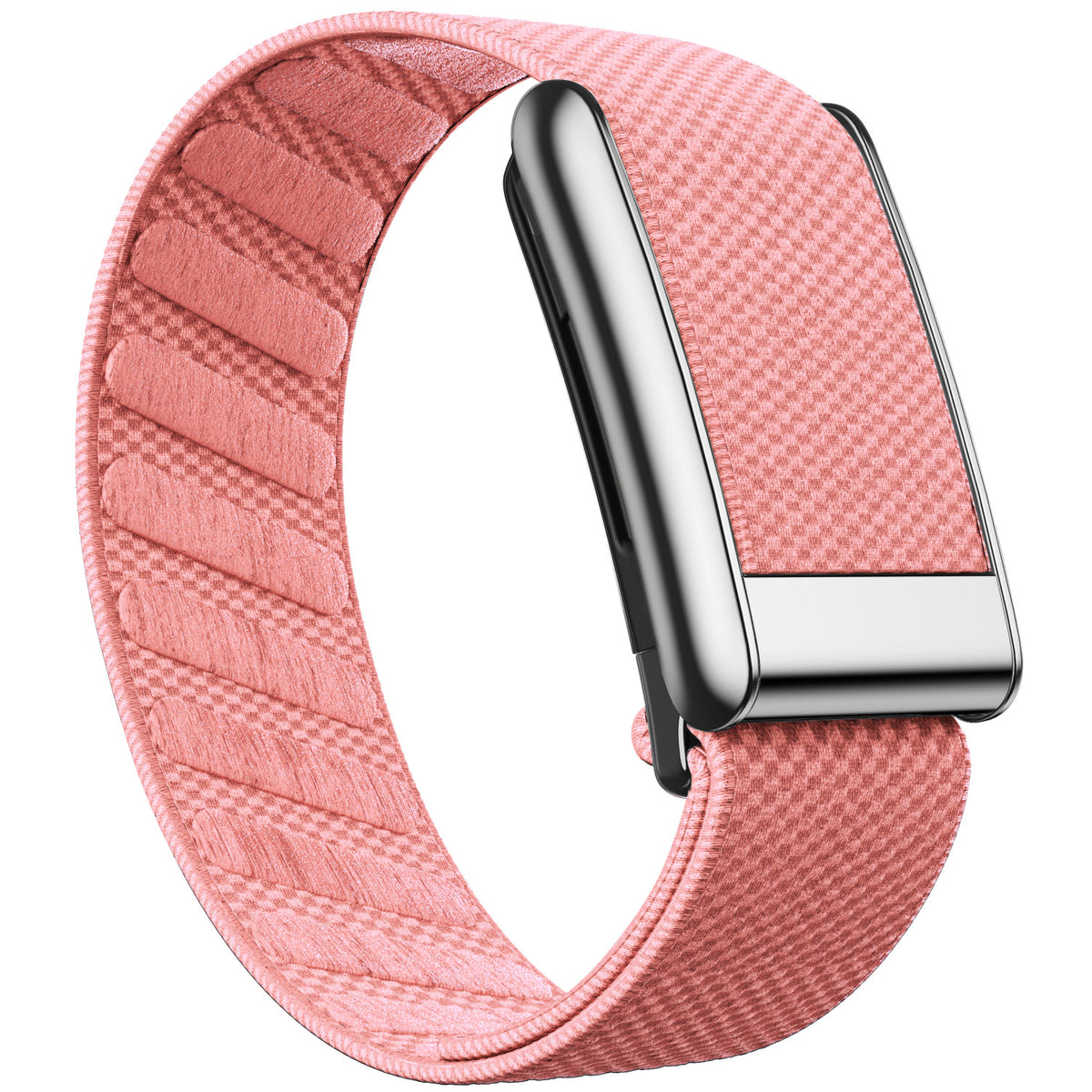WHOOP 5.0 Standard Woven Band — Titanium Silver - 樱花粉