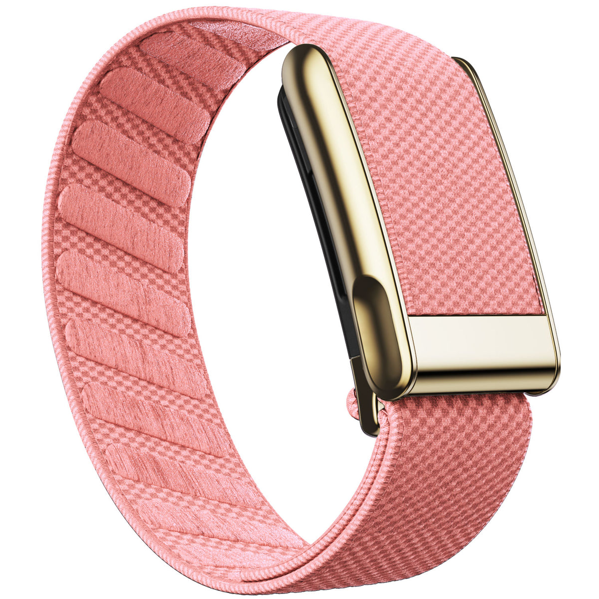 WHOOP 5.0 Standard Woven Band — Titanium Gold (MG) - 樱花粉