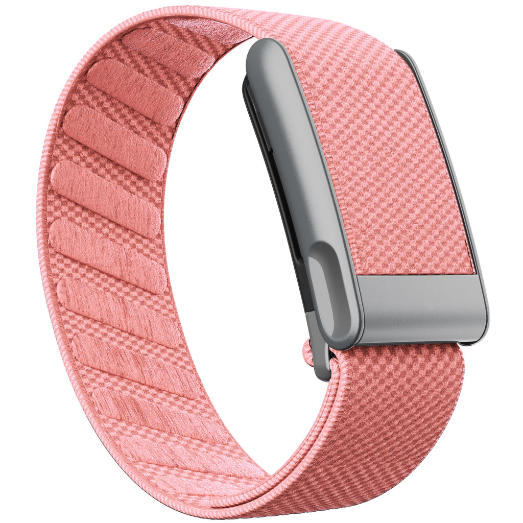 WHOOP 5.0 Standard Woven Band — Matte Silver (MG) - 樱花粉