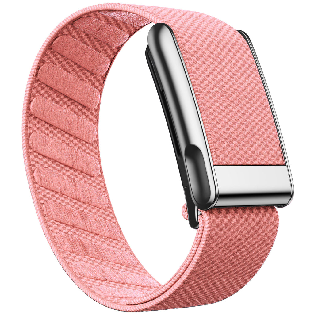 WHOOP 5.0 Standard Woven Band — Titanium Silver (MG) - 樱花粉