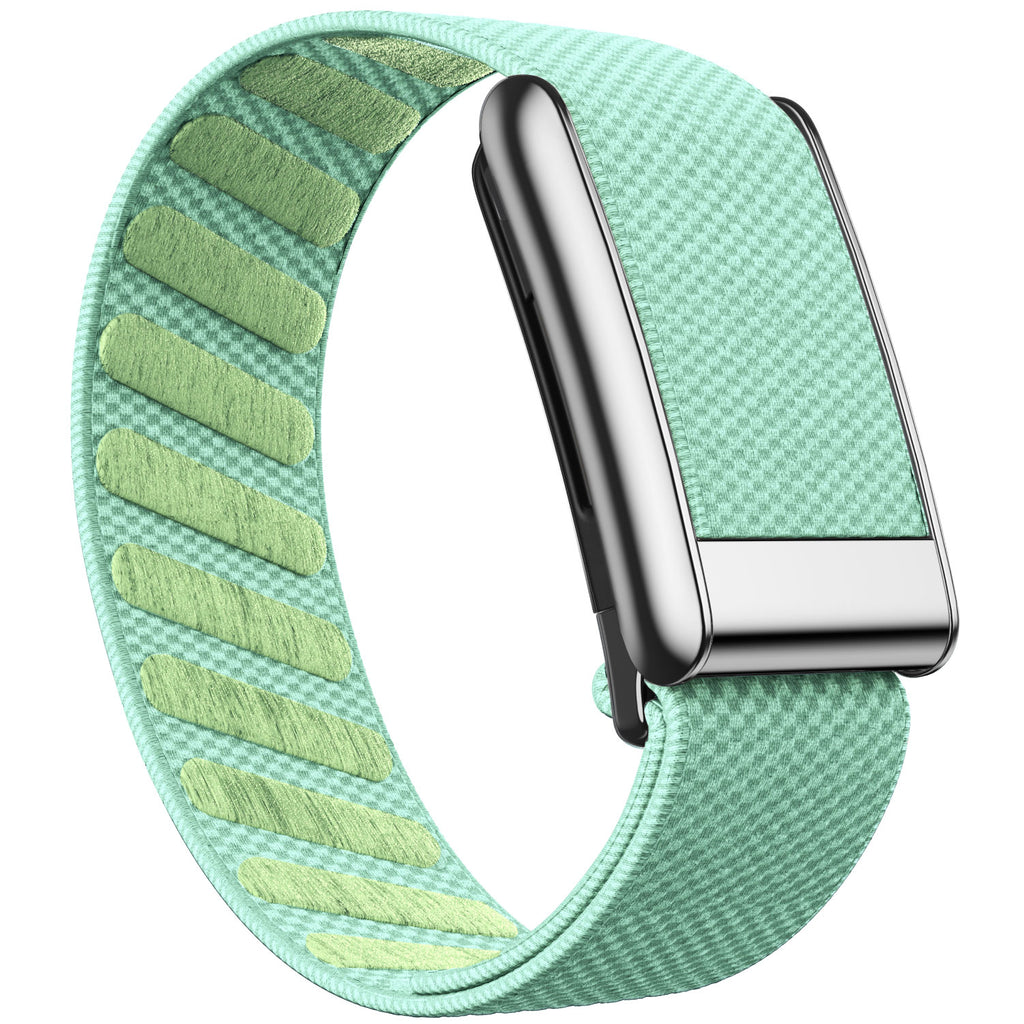 WHOOP 5.0 Standard Woven Band — Titanium Silver - 荷叶绿