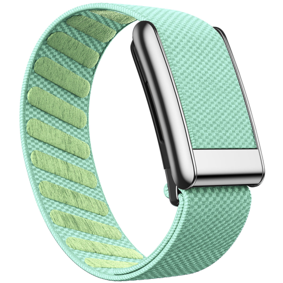 WHOOP 5.0 Standard Woven Band — Titanium Silver - 荷叶绿