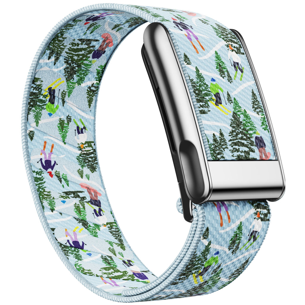 WHOOP 5.0 Standard Woven Band — Titanium Silver (MG) - 滑雪